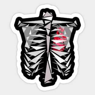 Skeleton Heart Sticker